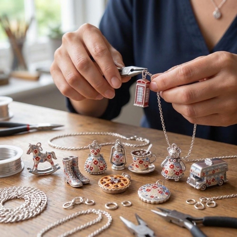 Jewelry Making London - Urocze, miniaturowe zawieszki ze stali nierdzewnej