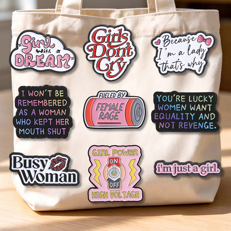 Jewelry Making History - Damskie emaliowane przypinki Power Feminist ‌